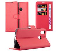 cadorabo Coque pour Xiaomi Mi 8 en Rouge Cerise - Housse Protection avec Fermoire Magnétique, Stand Horizontal et Fente Carte - Portefeuille Etui Poche Folio Case Cover