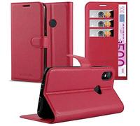 cadorabo Coque pour Xiaomi Mi A2 / 6X en Rouge Cerise - Housse Protection avec Fermoire Magnétique, Stand Horizontal et Fente Carte - Portefeuille Etui Poche Folio Case Cover