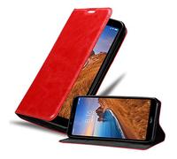 cadorabo Coque pour Xiaomi RedMi 7A en Rouge DE Pomme - Housse Protection avec Fermoire Magnétique, Stand Horizontal et Fente Carte - Portefeuille Etui Poche Folio Case Cover
