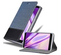 cadorabo Coque pour ZTE Blade V9 en Bleu FONCÉ Noir - Housse Protection avec Fermoire Magnétique, Stand Horizontal et Fente Carte - Portefeuille Etui Poche Folio Case Cover