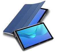 Cadorabo Coque Tablette pour Huawei MediaPad M5 Lite 10 (10.1" Zoll) en Bleu FONCÉ Jersey - Housse Protection Très Fine en Similicuir en Style Livre avec Auto Wake Up et Stand Horizontal