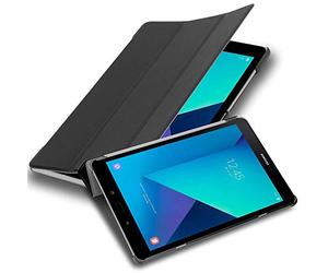 Cadorabo Coque Tablette pour Samsung Galaxy Tab S3 (9.7" Zoll) SM-T820N / T825N en Noir Satin - Housse Protection Très Fine en Similicuir en Style Livre avec Auto Wake Up et Stand Horizontal