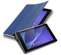 Cadorabo Coque Tablette pour Sony Xperia Tablet Z2 (10.1" Zoll) SGP521 en Bleu FONCÉ Jersey - Housse Protection Très Fine en Similicuir en Style Livre avec Auto Wake Up et Stand Horizontal