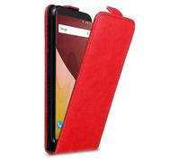 cadorabo Coque pour WIKO View GO en Rouge DE Pomme - Housse Protection en Style Flip avec Fermoire Magnétique - Etui Poche Folio Case Cover