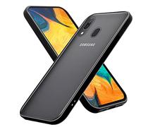 cadorabo Étui Compatible avec Samsung Galaxy A20 / A30 en Noir Givré - Coque de téléphone Portable avec Silicone TPU à l'intérieur et Dos en Plastique Mat - Housse de Protection Coque arrière