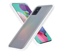 cadorabo Étui Compatible avec Samsung Galaxy A51 5G en Transparent Givré - Coque de téléphone Portable avec Silicone TPU à l'intérieur et Dos en Plastique Mat - Housse de Protection Coque arrière