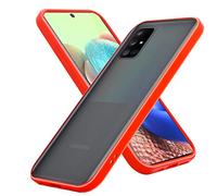 cadorabo Étui Compatible avec Samsung Galaxy A71 5G en Rouge Givré - Touches Noires - Coque de téléphone Portable avec Silicone TPU à l'intérieur et Dos en Plastique Mat - Housse de Protection