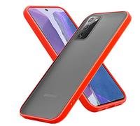 cadorabo Étui Compatible avec Samsung Galaxy Note 20 en Rouge Givré - Touches Noires - Coque de téléphone Portable avec Silicone TPU à l'intérieur et Dos en Plastique Mat - Housse de Protection