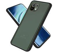 cadorabo Étui Compatible avec Xiaomi Mi 11 5G en Noir Givré - Coque de téléphone Portable avec Silicone TPU à l'intérieur et Dos en Plastique Mat - Housse de Protection Coque arrière Rigide Hybride