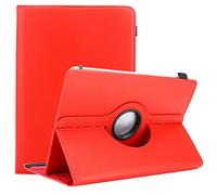 Cadorabo Étui pour Tablette Compatible avec Medion LifeTab X10607 en Rouge - Housse de Protection en Cuir synthétique avec Fonction de Support - Étui à 360 degrés avec Bande élastique