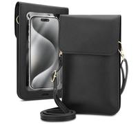 Cadorabo Etuie Compatible avec Apple iPhone 12 Pro Max-Petit Sac à Main avec Compartiment et fenêtre, Sac à bandoulière pour iPhone 12 Pro Max, 2 Compartiments, Similicuir, Femme, Noir