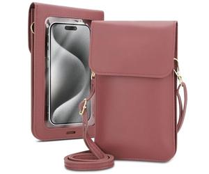 Cadorabo Etuile Compatible avec Xiaomi RedMi Note 11 4G / 11S 4G-Petit Sac à Main avec Compartiment et fenêtre, Sac à bandoulière pour RedMi Note 11 4G, 2 Compartiments, Similicuir, Femme, Pink