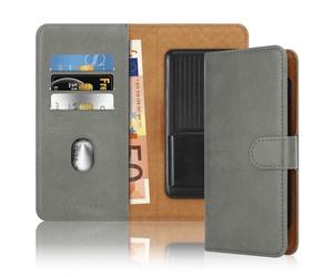cadorabo Housse à Rabat Compatible avec Nokia Lumia 630/635-Housse pour téléphone Portable avec Compartiment pour Carte,PU Cuir 360 degrés Book Cove Portable à Rabat Gris