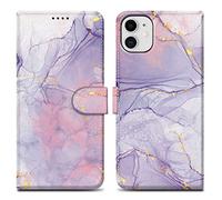 cadorabo Housse Compatible avec Apple iPhone 11 - Design Marbre Rose Lilas No. 5 - Housse de Protection avec Fermeture magnétique, Fonction de Support et Compartiment pour Carte