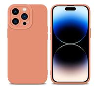 cadorabo Housse Compatible avec Apple iPhone 14 Pro Max en Fluid Orange Clair - Étui de Protection en Silicone TPU Flexible