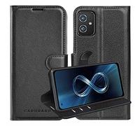 cadorabo Housse Compatible avec ASUS ZenFone 8 en Noir DE Jais - Coque de Protection avec Fermeture magnétique, Fonction de Support et Compartiment pour Carte