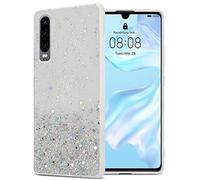 cadorabo Housse Compatible avec Huawei P30 en Transparent avec Paillettes - Coque de Protection en Silicone TPU Flexible avec Paillettes Scintillantes