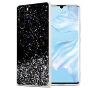 cadorabo Housse Compatible avec Huawei P30 Pro en Noir avec Paillettes - Coque de Protection en Silicone TPU Flexible avec Paillettes Scintillantes