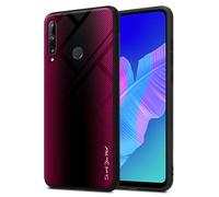 cadorabo Housse Compatible avec Huawei P40 Lite E - Aspect rayé en CRAMIN Rose - Coque de Protection en Silicone TPU et Dos en Verre trempé
