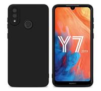 cadorabo Housse Compatible avec Huawei Y7 2019 / Y7 Prime 2019 en Fluid Noir - Étui de Protection en Silicone TPU Flexible