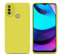 cadorabo Housse Compatible avec Motorola Moto E20 en Fluid Jaune - Étui de Protection en Silicone TPU Flexible