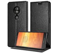 cadorabo Housse Compatible avec Motorola Moto E5 / G6 Play en Noir Nuit - Coque de Protection avec Fermeture magnétique, Fonction de Support et Compartiment pour Carte
