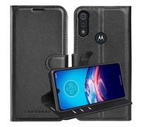 cadorabo Housse Compatible avec Motorola Moto E6s 2020 en Noir DE Jais - Coque de Protection avec Fermeture magnétique, Fonction de Support et Compartiment pour Carte