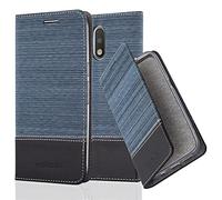 cadorabo Housse Compatible avec Motorola Moto G4 / G4 Plus en Bleu FONCÉ Noir - Étui de Protection avec Fermeture magnétique, Fonction de Support et Compartiment pour Carte