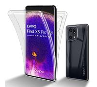 cadorabo Housse Compatible avec Oppo Find X5 Pro en Transparent - 360° Full Body Housse de Protection - Protection Frontale et Dorsale, Protection intégrale avec Protection d'écran