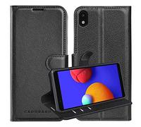 cadorabo Housse Compatible avec Samsung Galaxy A01 Core en Noir DE Jais - Coque de Protection avec Fermeture magnétique, Fonction de Support et Compartiment pour Carte