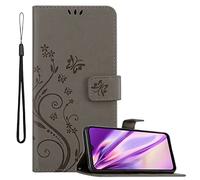 cadorabo Housse Compatible avec Samsung Galaxy A23 4G en Gris Floral - Étui de Protection au Design Floral avec Fermeture magnétique, Fonction de Support et emplacements pour Cartes