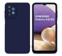 cadorabo Housse Compatible avec Samsung Galaxy A32 5G en Fluid Bleu FONCÉ - Étui de Protection en Silicone TPU Flexible
