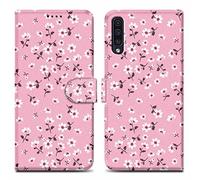cadorabo Housse Compatible avec Samsung Galaxy A50 4G / A50s / A30s - Design Pluie de Fleurs No. 6 - Housse de Protection avec Fermeture magnétique, Fonction de Support et Compartiment pour Carte