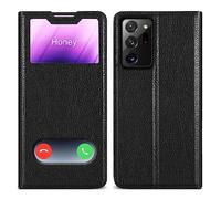cadorabo Housse Compatible avec Samsung Galaxy Note 20 Ultra en Noir COMÈTE - Coque de Protection avec Fermeture magnétique, Fonction de Support et 2 fenêtres de visualisation