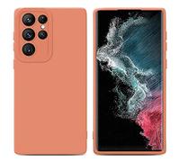 cadorabo Housse Compatible avec Samsung Galaxy S22 Ultra en Fluid Orange Clair - Étui de Protection en Silicone TPU Flexible