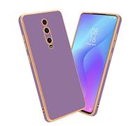 Cadorabo Housse Compatible avec Xiaomi Mi 9T / Mi 9T Pro/RedMi K20 / RedMi K20 Pro en Glossy Lilas - Or - Étui de Protection en Silicone TPU Flexible et avec Protection pour Appareil Photo