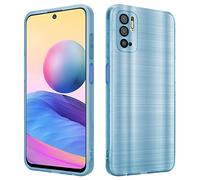 cadorabo Housse Compatible avec Xiaomi RedMi Note 10 5G / POCO M3 Pro 5G en Brushed Turquoise - Étui de Protection en Silicone TPU Flexible au Design brossé