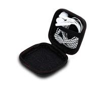 cadorabo Housse d’Écouteurs in Noir - Pochette de Protection Carrée Rigide pour Écouteurs avec Une Poche Filet Intérieure et Une Fermeture à Glissière - Coque de Protection Boîte Transport