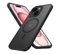 Cadorabo Housse pour Apple iPhone 15 PLUS en NOIR compatible avec MagSafe - Housse de protection hybride avec bord en silicone TPU et dos solide