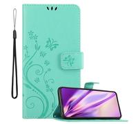 Cadorabo Housse pour Asus ZenFone 8 FLIP Housse de protection en turquoise Housse pour portable Etui Case Fleurs Flower