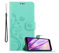 Cadorabo Housse pour Honor 9S / Huawei Y5P Housse de protection en turquoise Housse pour téléphone portable Etui Case Blumen Flower