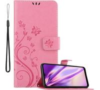 Cadorabo Housse pour Huawei Y6P Housse de protection rose Housse pour portable Etui Case Fleurs Flower