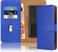Cadorabo Housse pour LG OPTIMUS F5 / LUCID 2 Housse de portable en BLEU avec compartiment pour carte, 360 degrés Housse de protection à rabattre- Flip Case Book Cover Cuir synthétique Housse de portab