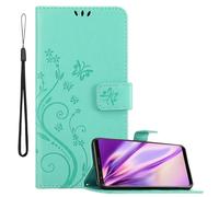 Cadorabo Housse pour LG V30 / V30+ / V30S / V30S+ Housse de protection turquoise Housse pour portable Etui Case Fleurs Flower