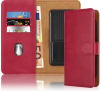 Cadorabo Housse pour Nokia Lumia 630 / 635 Housse pour téléphone portable en rouge avec compartiment pour carte, 360 degrés de protection à rabattre- Flip Case Book CoverPolyuréthaneLeder Handytasche