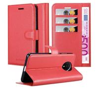 Cadorabo Housse pour OnePlus 7T Housse de protection rouge Etui pour téléphone portable Case Cover Fermeture magnétique