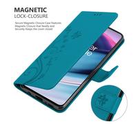 Cadorabo Housse pour OnePlus Nord CE 5G Housse de protection en bleu Housse pour portable Etui Case Fleurs Flower