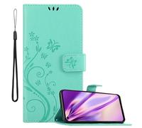 Cadorabo Housse pour Realme 8i / Narzo 50 4G Housse de protection turquoise Housse pour portable Etui Case Blumen Flower