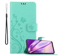 Cadorabo Housse pour Realme 9 4G / 9 PRO+ Housse de protection en turquoise Housse pour portable Etui Case Fleurs Flower