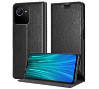 Cadorabo Housse pour Realme C30 / Narzo 50i PRIME en NOIR DE NUIT Housse de protection avec fermeture magnétique, fonction de support et porte-carte Flip Case Cover Etui Handy Klapp Hülle Book Tasche